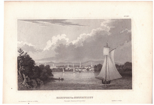 Stahlstich 1840 hartfort - stahlstich,