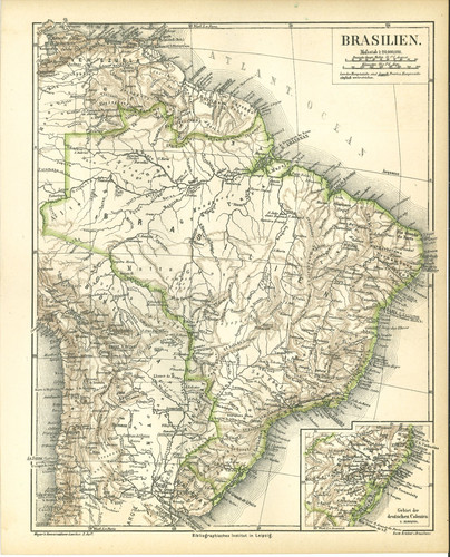 Historische karte brasilien - karte,