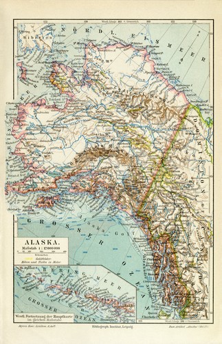 Alaska historische landkarte - alaska,