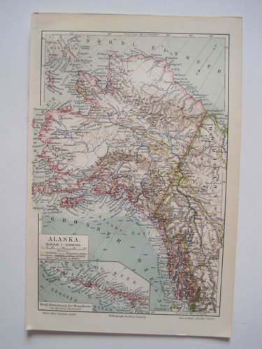Antike landkarte alaska - antike,