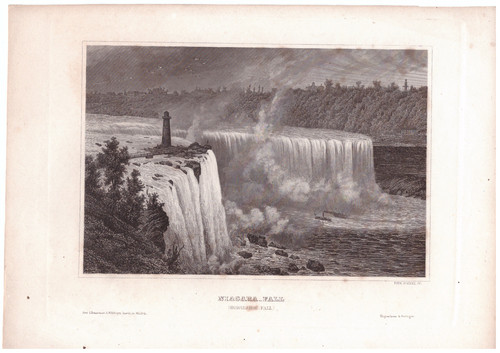 Stahlstich 1840 niagara - um,