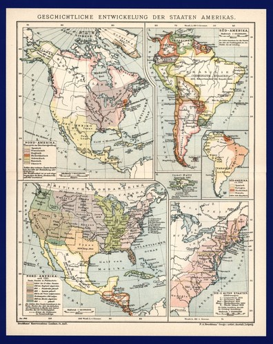 Historische karte amerika - historische,