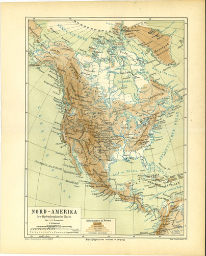 Historische karte nordamerika - historische,