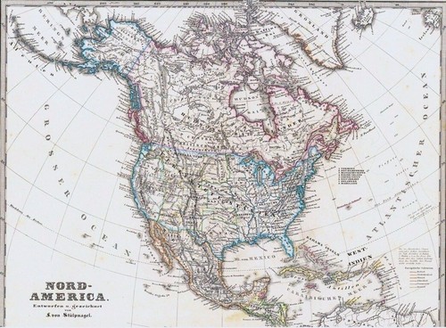 Alte landkarte nord amerika - alte, nord-amerika