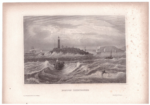 Stahlstich 1840 boston - stahlstich,